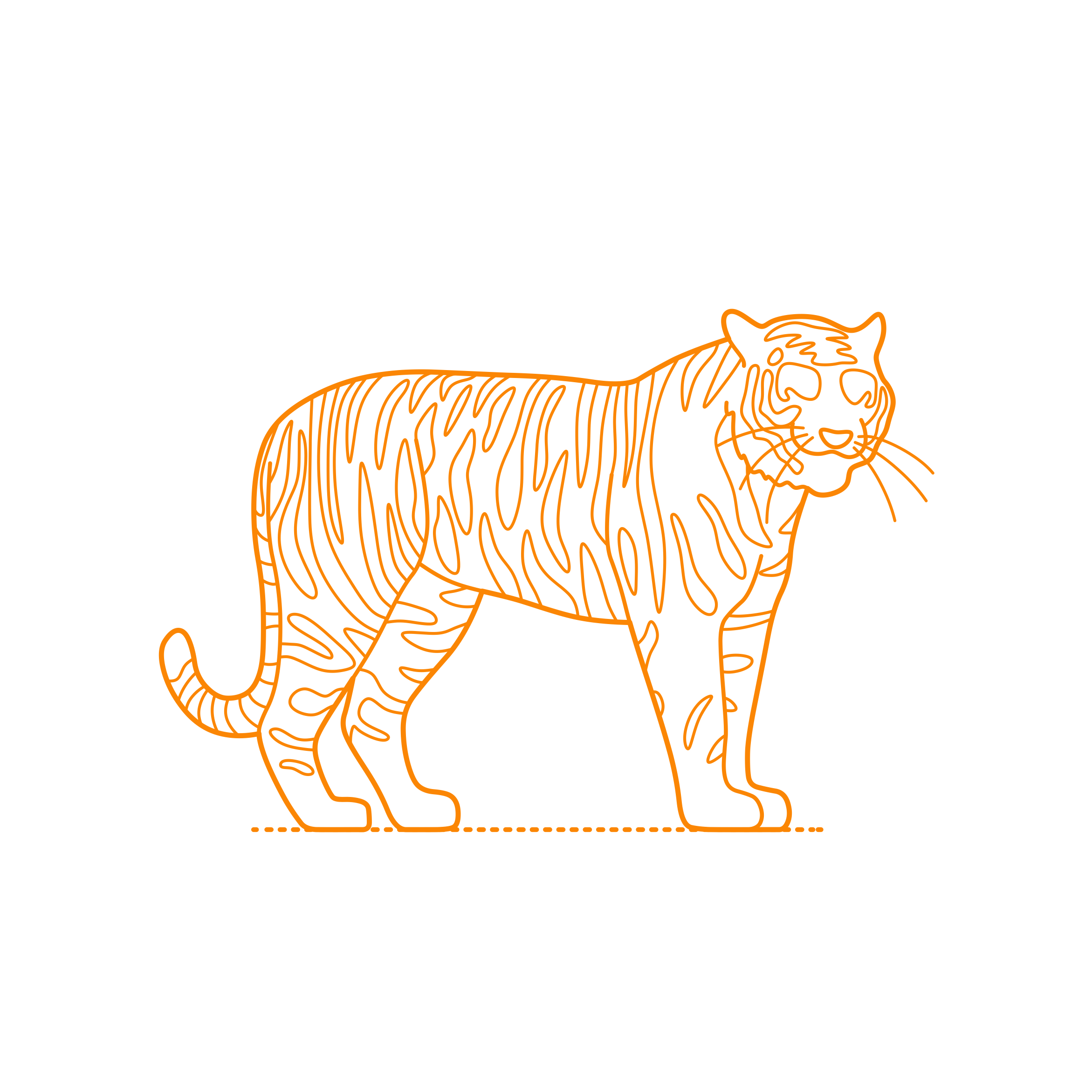 Animals Big Cats Siberian Tiger Stencil Svg Design File Free Vectors